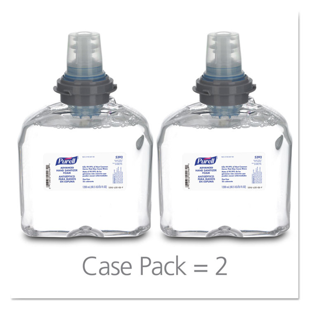 GO-JO INDUSTRIES PURELL® 539202CT Advanced Hand Sanitizer TFX Refill, Foam, 1,200 mL, Unscented, 2/Carton