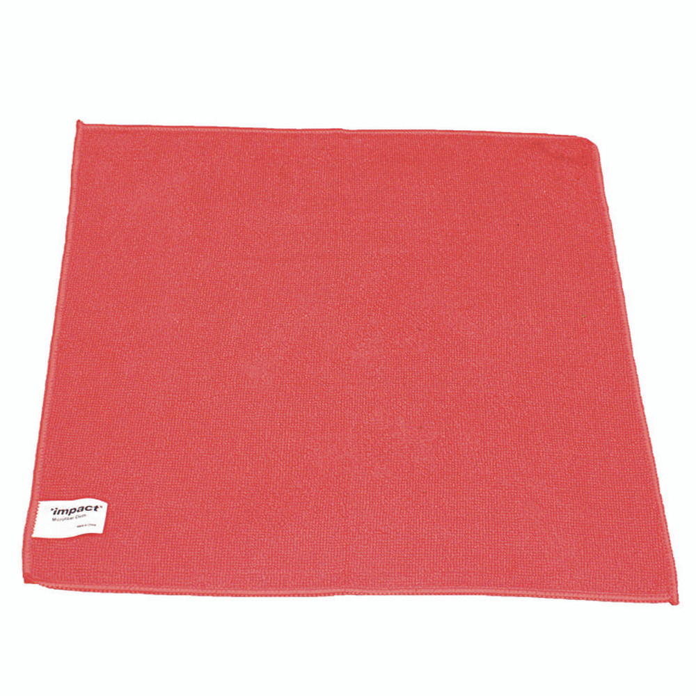 IMPACT PRODUCTS, LLC LFK451 Lightweight Microfiber Cloths, 16 x 16, Red, 240/Carton