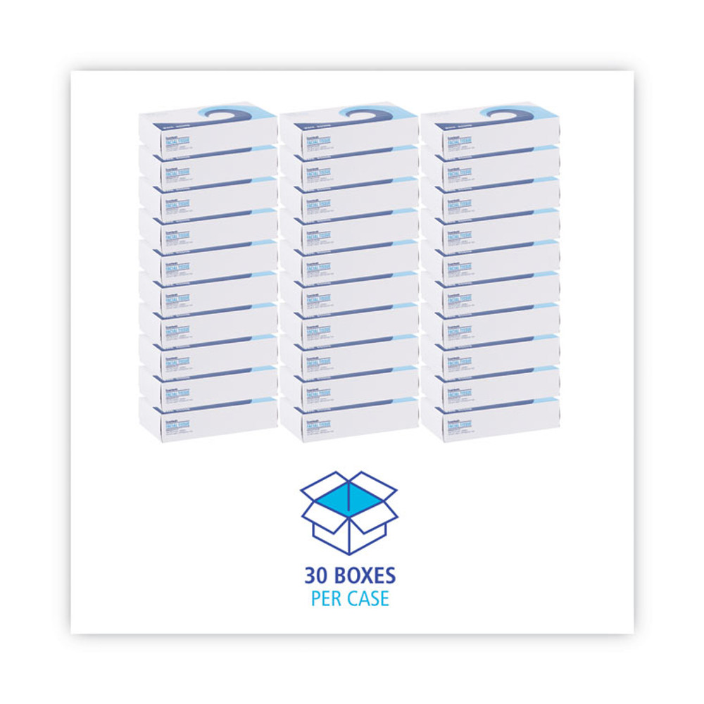 BOARDWALK 6500B Office Packs Facial Tissue, Flat Box, 2-Ply, White, 100 Sheets/Box, 30 Boxes/Carton