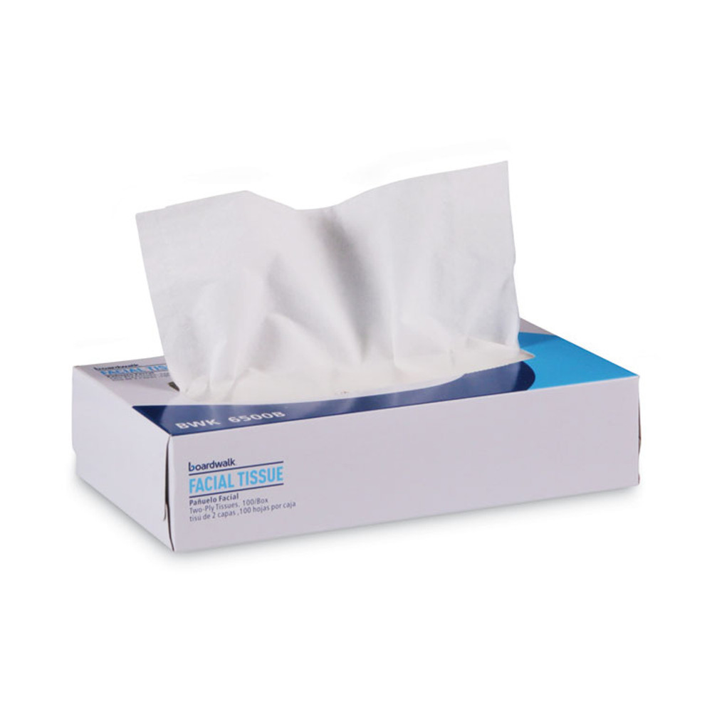 BOARDWALK 6500B Office Packs Facial Tissue, Flat Box, 2-Ply, White, 100 Sheets/Box, 30 Boxes/Carton