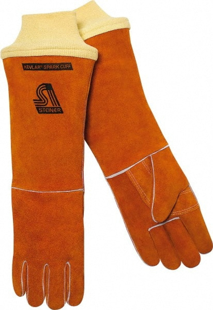 Steiner 21918-KSC-L Welding Gloves: Size Large, Cowhide Leather, Stick Welding Application