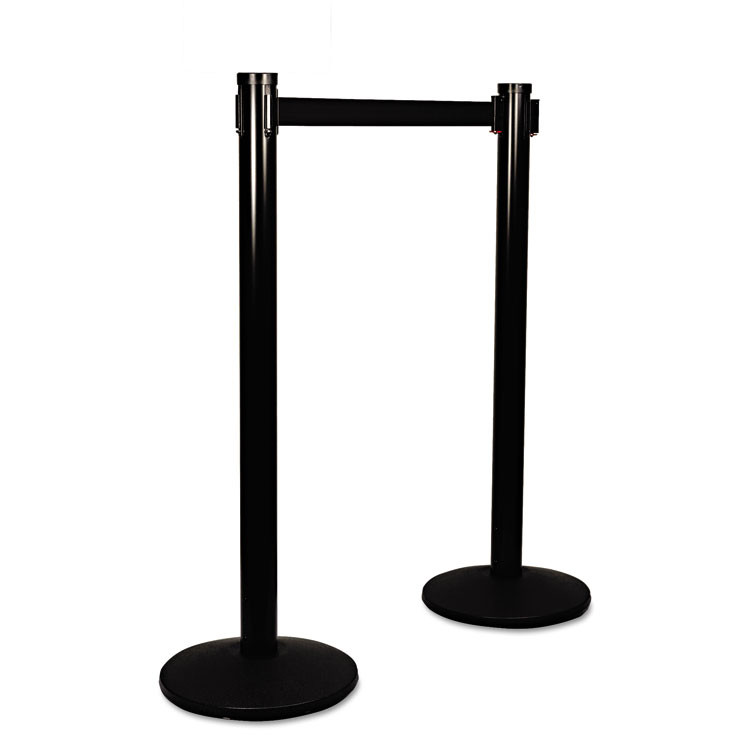 TATCO 11611 Adjusta-Tape Crowd Control Posts Only, Steel, 40" High, Black, 2/Box