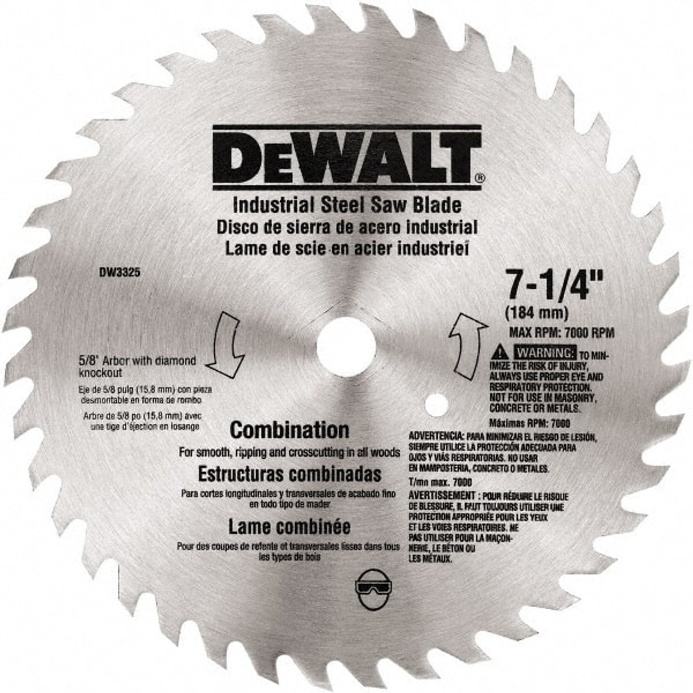 DeWALT DW3325 Wet & Dry Cut Saw Blade: 7-1/4" Dia, 80 Teeth