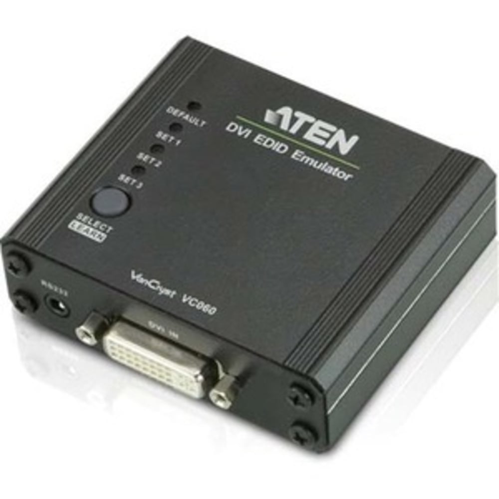 ATEN TECHNOLOGIES ATEN VC060 VanCryst VC060 DVI EDID Emulator-TAA Compliant - Functions: Video Emulation, Video Switcher - 1920 x 1200 - DVI - 1 Pack - External