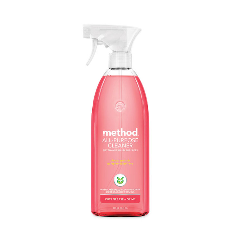 METHOD PRODUCTS INC. 00010CT All Surface Cleaner, Pink Grapefruit, 28 oz Spray Bottle, 8/Carton