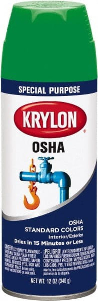 Krylon K02012777 Enamel Spray Paint: OSHA Green, Gloss, 12 oz