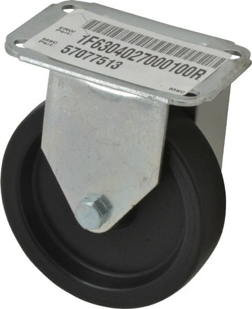 E.R. Wagner 1F6304027000100 Rigid Top Plate Caster: Polyolefin, 4" Wheel Dia, 1" Wheel Width, 140 lb Capacity, 4-13/16" OAH