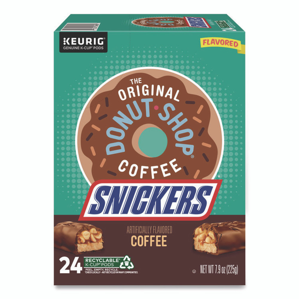 KEURIG DR PEPPER The Original Donut Shop® 9608 SNICKERS Flavored Coffee K-Cups, 24/Box