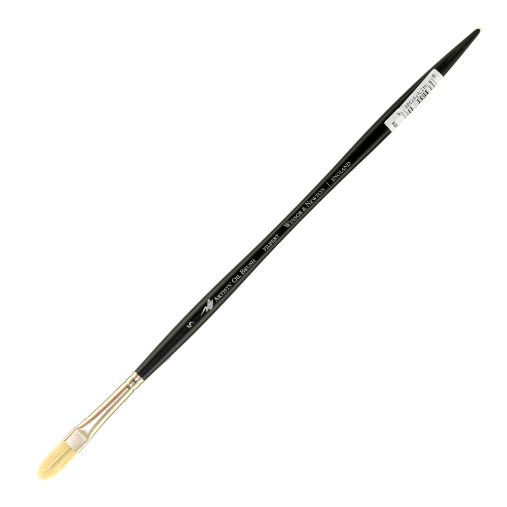 COLART FINE ART & GRAPHICS LTD. 5903005 Winsor & Newton Artists Oil Paint Brush, Size 5, Filbert Bristle, Hog Hair, Black