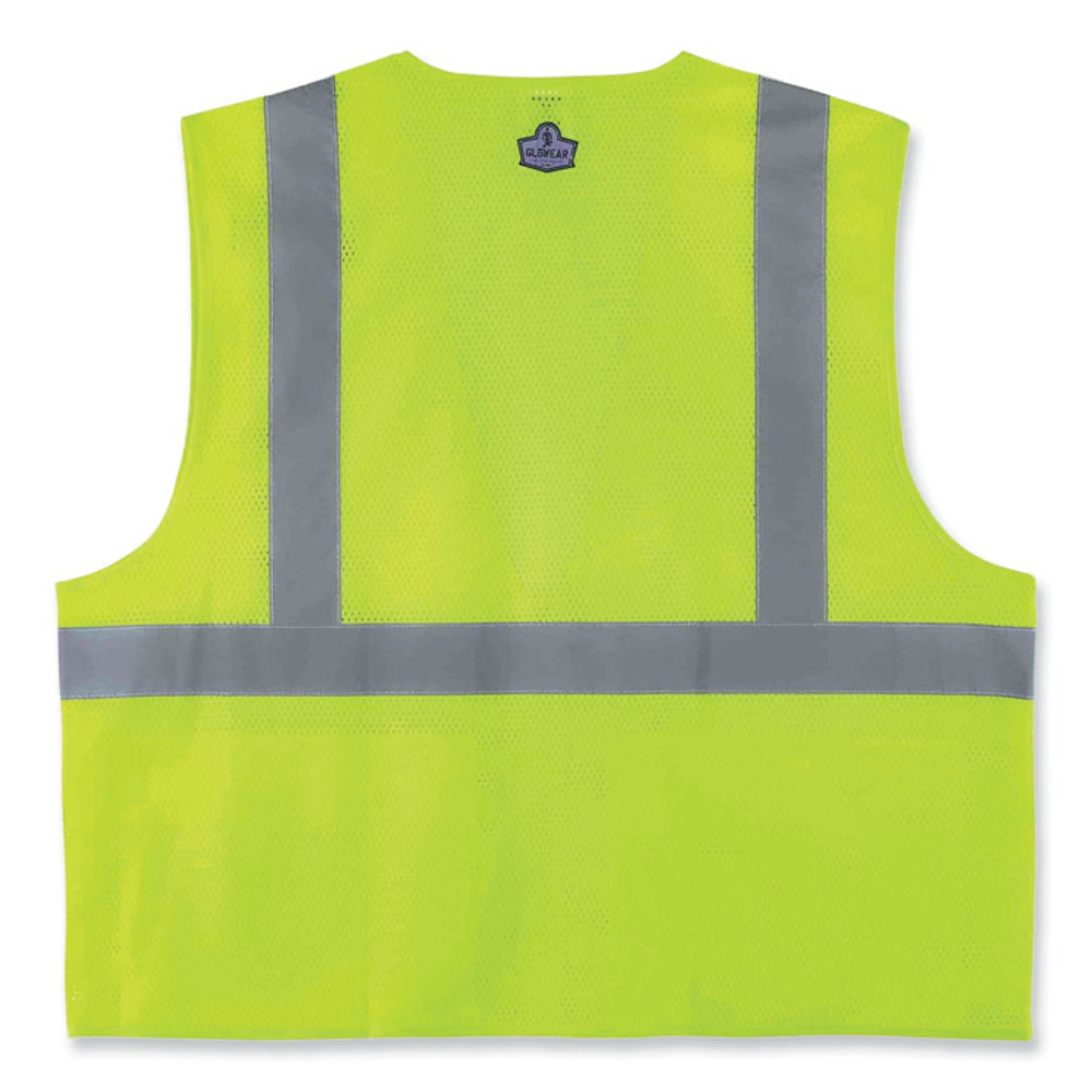 TENACIOUS HOLDINGS, INC. ergodyne® 21129 GloWear 8220Z Class 2 Standard Mesh Zipper Vest, Polyester, 4X-Large/5X-Large, Lime