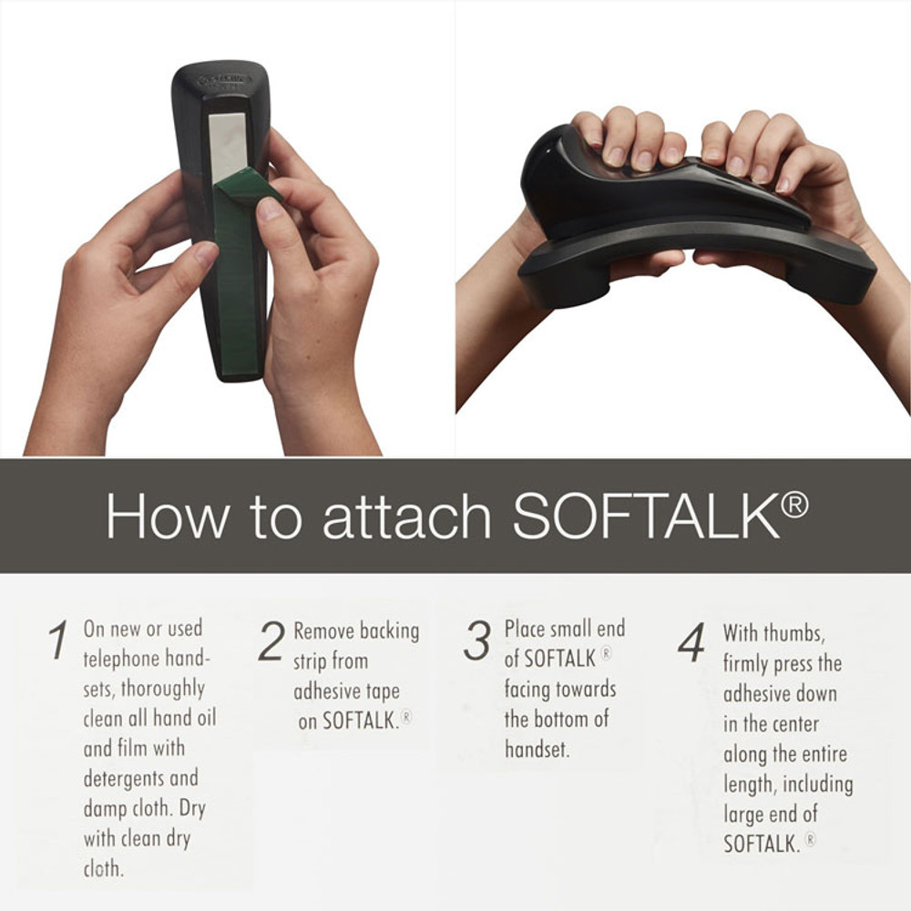 SOFTALK LLC 801M Softalk II Telephone Shoulder Rest, 2 x 6.75 x 2.5, Black