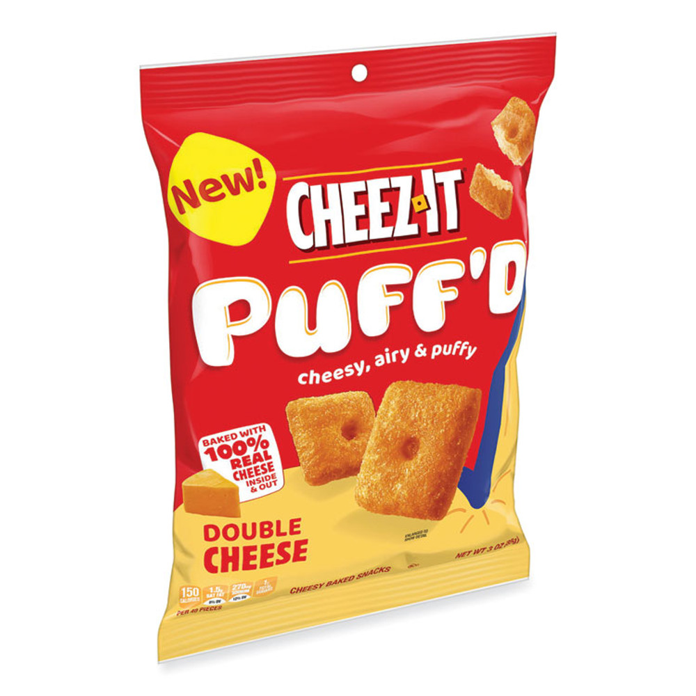 KEEBLER COMPANY Cheez-It® 00022 Puff'd Crackers, Double Cheese, 3 oz Bag, 6/Carton