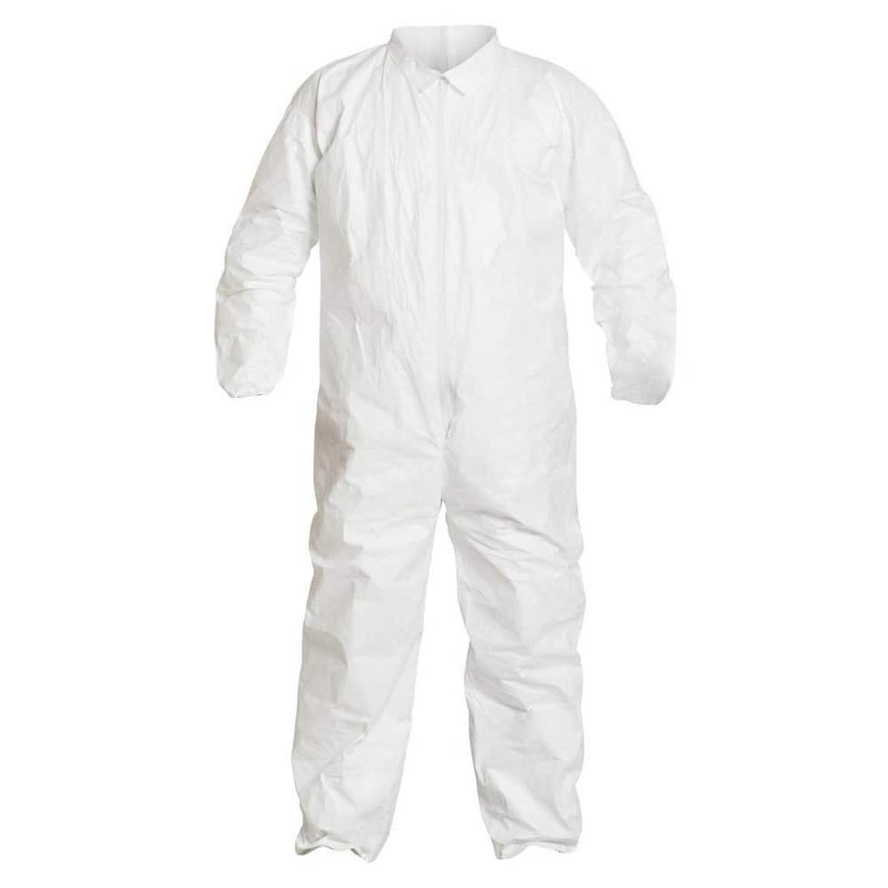 Dupont IC181SWHSM00250 Disposable Coveralls: Size Small, Film Laminate, Zipper Closure