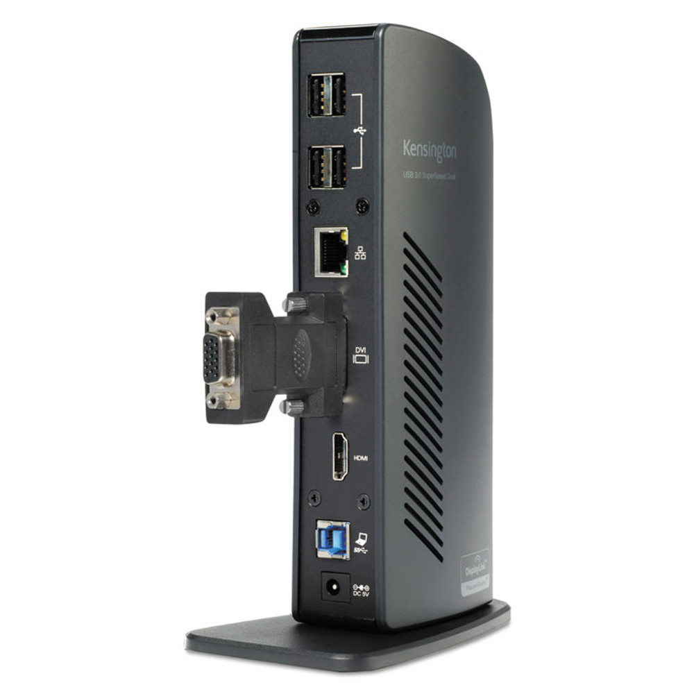 KENSINGTON 33972 USB 3.0 Docking Station with DVI/HDMI/VGA Video, 1 DVI and 1 HDMI Out