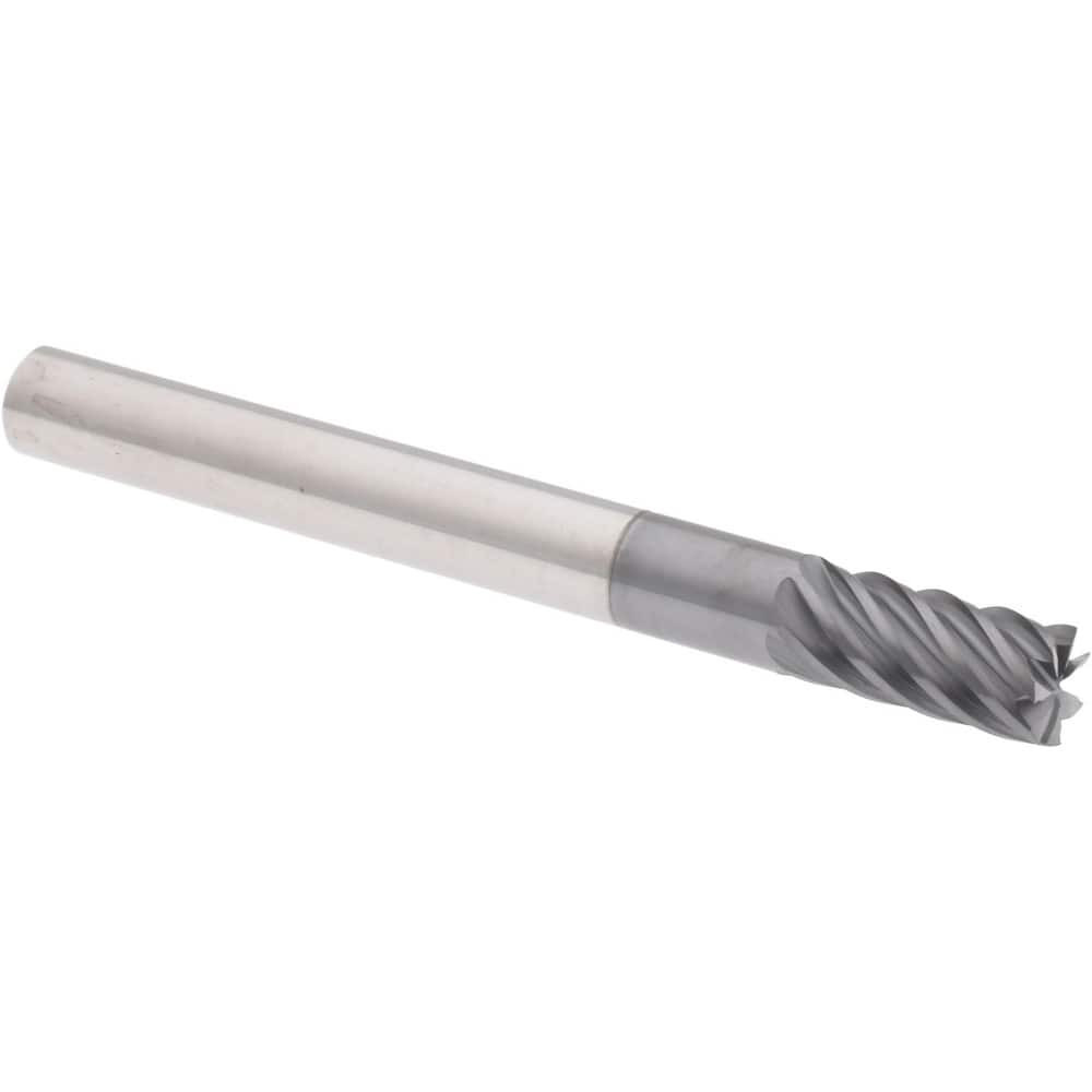 Accupro 6503346 Square End Mill:  0.2500" Dia, 0.5" LOC, 0.25" Shank Dia, 2.5" OAL, 7 Flutes, Solid Carbide