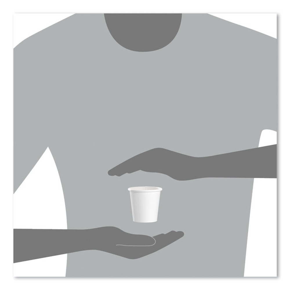 DART SOLO® 374W-2050 Single-Sided Poly Paper Hot Cups, 4 oz, White, 50 Bag, 20 Bags/Carton