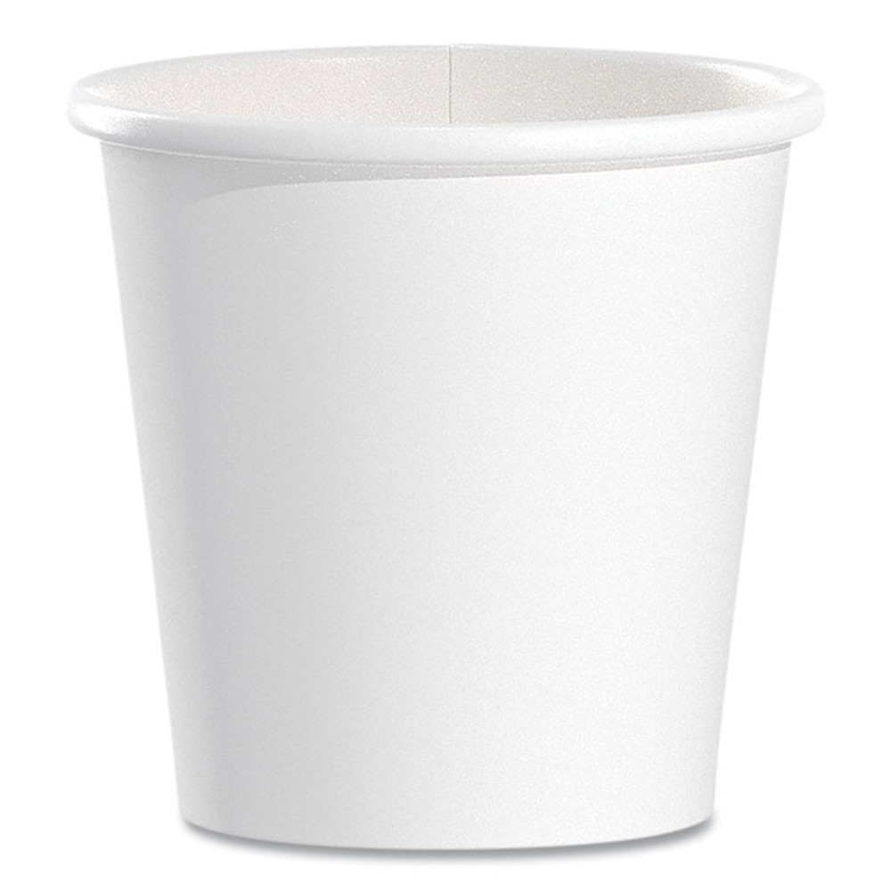 DART SOLO® 374W-2050 Single-Sided Poly Paper Hot Cups, 4 oz, White, 50 Bag, 20 Bags/Carton
