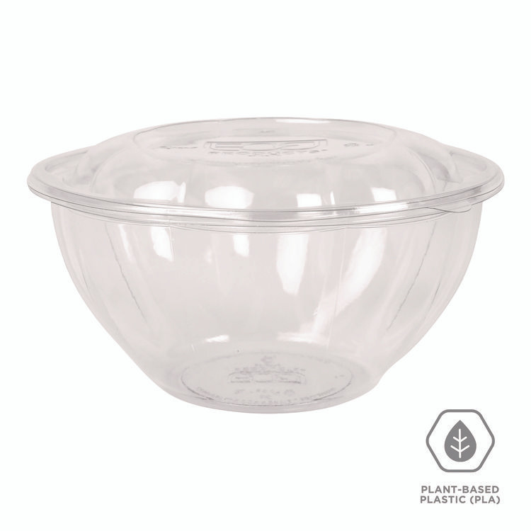 ECO-PRODUCTS,INC. EP-SB32 Renewable and Compostable Salad Bowls with Lids, 32 oz, Clear, Plastic, 50/Pack, 3 Packs/Carton
