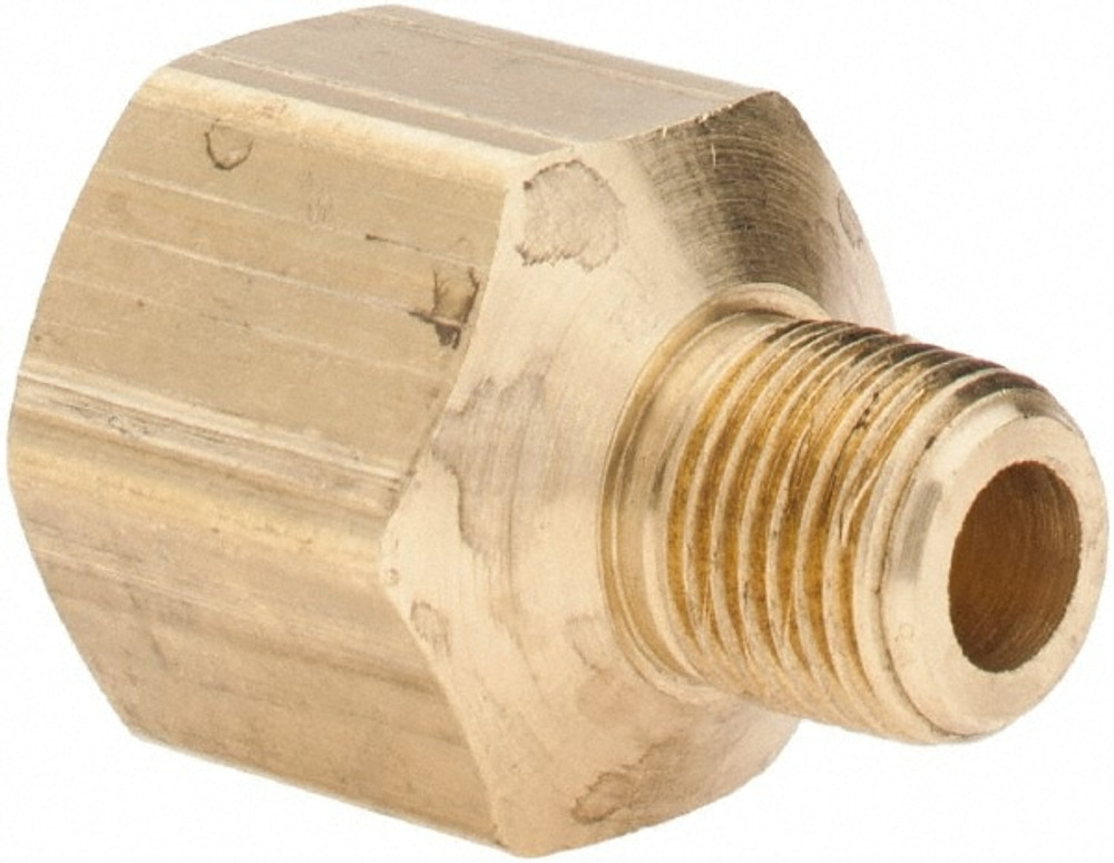 Parker 10833 Industrial Pipe Adapter: 1/4" Female Thread, 1/8" Male Thread, MNPTF x FNPTF