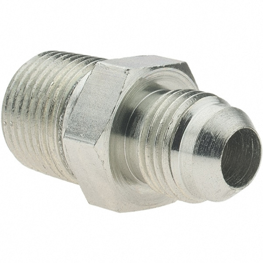 Brennan BD-10309 Steel Flared Tube Connector: 3/8" Tube OD, 9/16-18 x 3/8-18 Thread, 37 ° Flared Angle