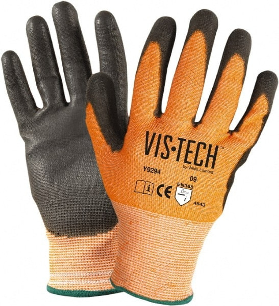Wells Lamont Y9294L Cut, Puncture & Abrasive-Resistant Gloves: Size L, ANSI Cut A4, ANSI Puncture 4, Polyurethane, Dyneema