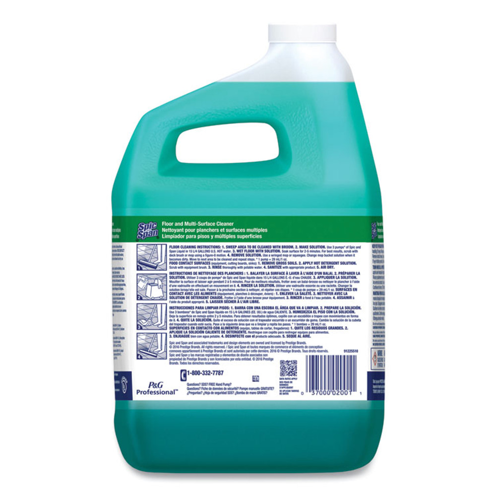 PROCTER & GAMBLE Spic and Span® 02001 Liquid Floor Cleaner, 1 gal Bottle, 3/Carton