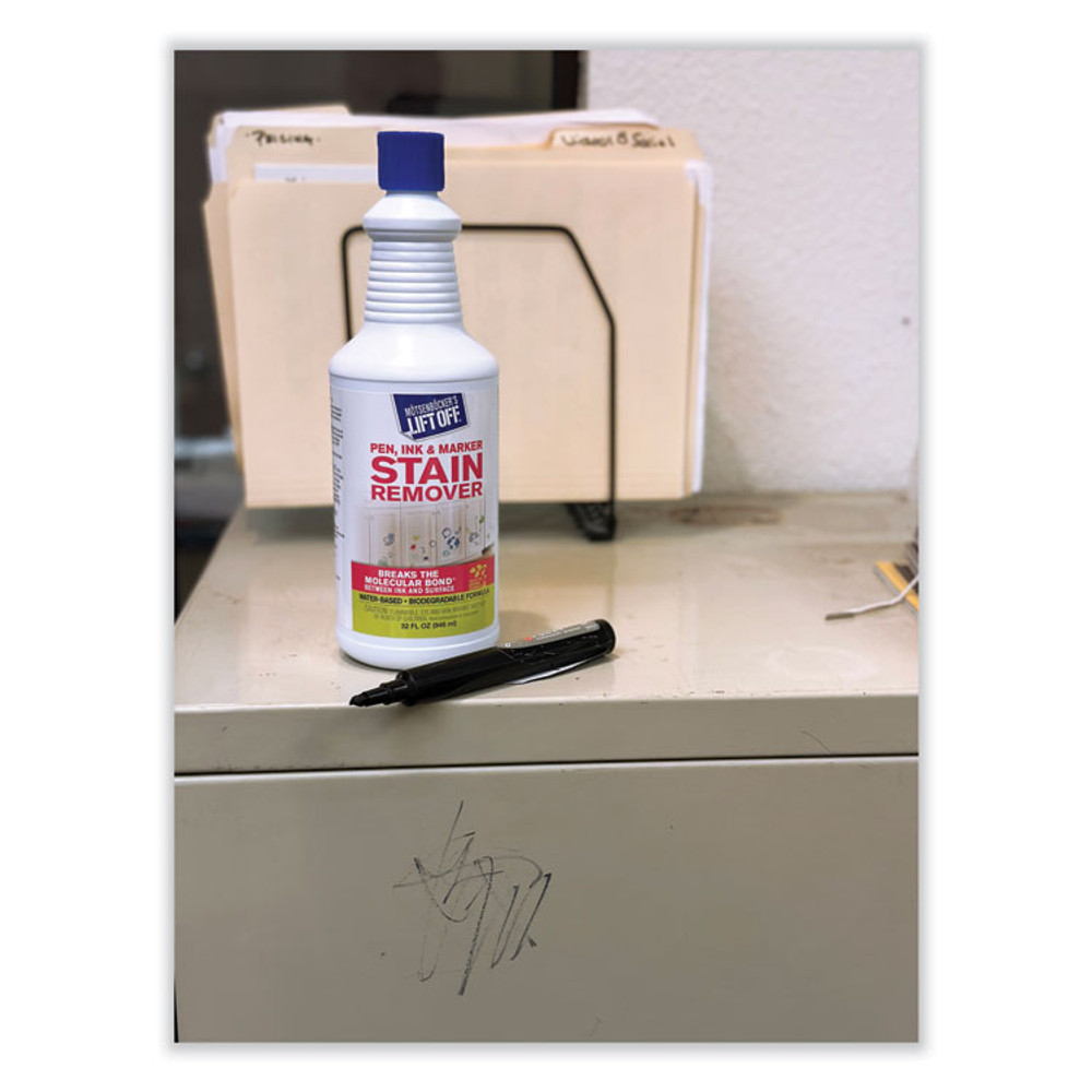 MOTSENBOCKER'S Lift-Off® 409-03 Lift Off #3: Pen, Ink and Marker Graffiti Remover, 32 oz Pour Bottle, 6/Carton