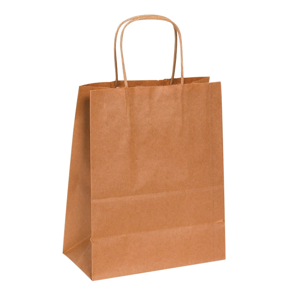 B O X MANAGEMENT, INC. BGS103K Partners Brand Paper Shopping Bags, 10 1/4inH x 8inW x 4 1/2inD, Kraft, Case Of 250