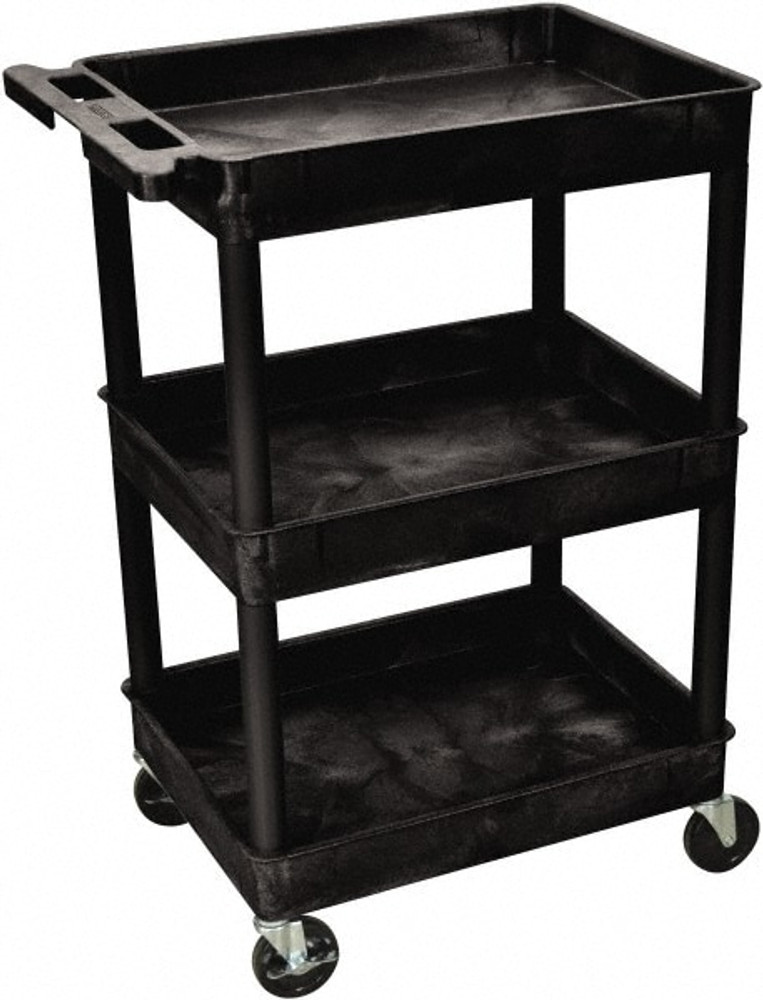 Luxor STC111-B Shelf Utility Cart: Plastic, Black