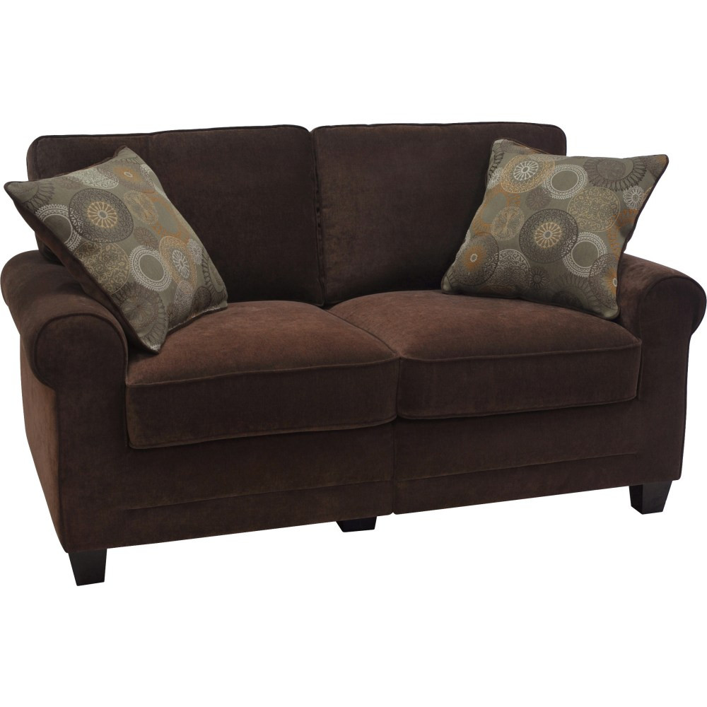 MILLWORK HOLDING CO INC Serta UPH200001  RTA Trinidad Collection Fabric Loveseat Sofa, 61inW, Chocolate