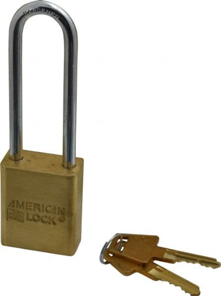 American Lock A5532 Padlock: Brass & Steel, Keyed Different, 1-1/2" Wide