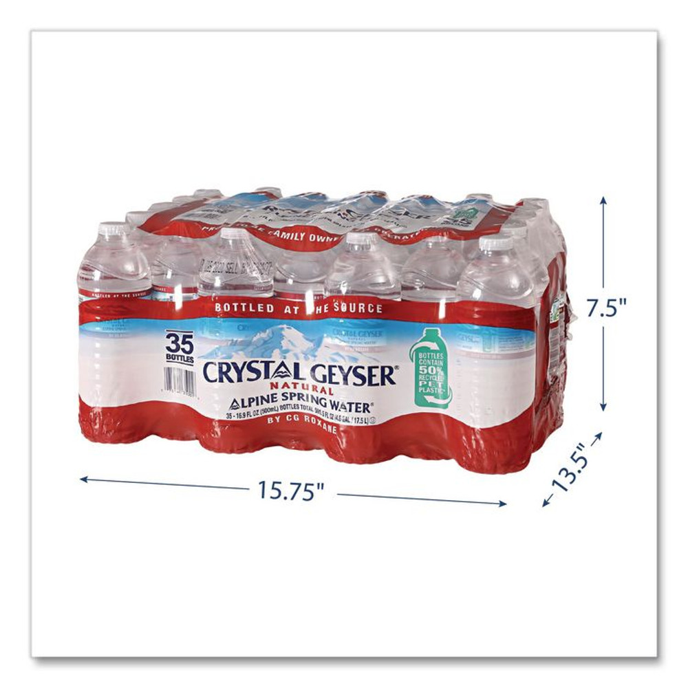 CRYSTAL GEYSER WATER CO 35001CTDEP Natural Alpine Spring Water, 16.9 oz Bottle, 35/Carton