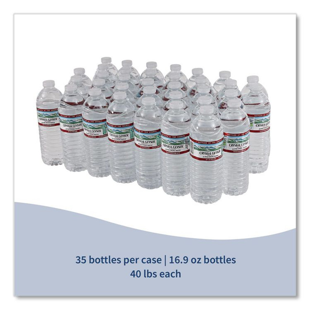 CRYSTAL GEYSER WATER CO 35001CTDEP Natural Alpine Spring Water, 16.9 oz Bottle, 35/Carton