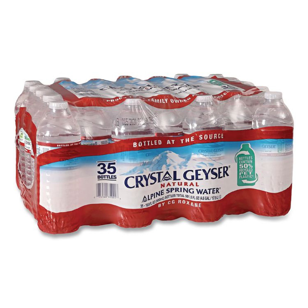 CRYSTAL GEYSER WATER CO 35001CTDEP Natural Alpine Spring Water, 16.9 oz Bottle, 35/Carton