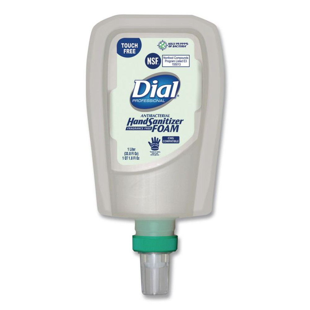 DIAL PROFESSIONAL 16694EA Antibacterial Foaming Hand Sanitizer Refill for FIT Touch Free Dispenser, 1 L Bottle, Fragrance-Free