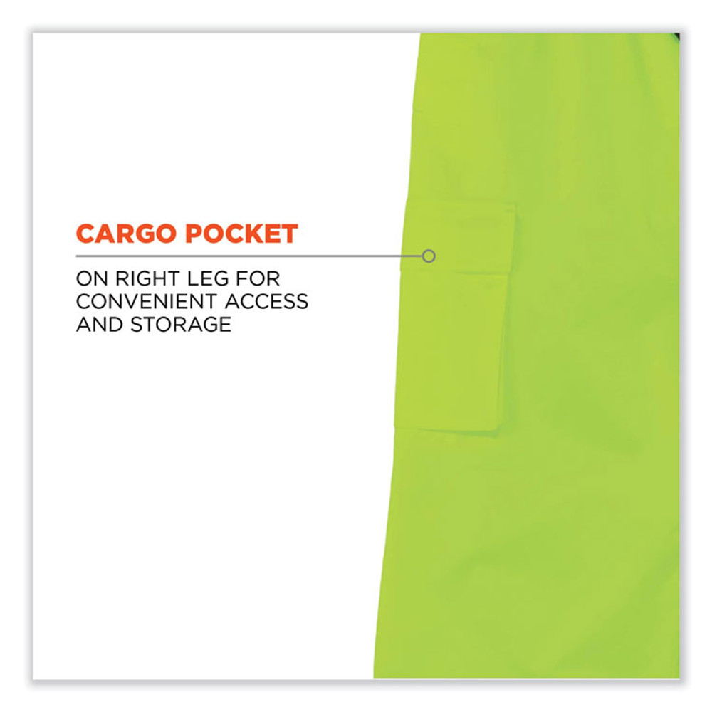 TENACIOUS HOLDINGS, INC. ergodyne® 24427 GloWear 8915 Class E Hi-Vis Rain Pants, 3X-Large, Lime