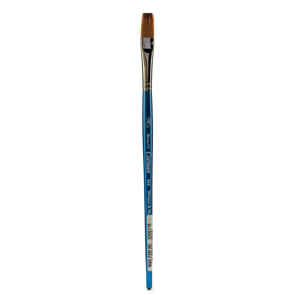 COLART FINE ART & GRAPHICS LTD. Winsor &amp; Newton 5306110 Winsor & Newton Cotman Watercolor Paint Brush 666, 3/8in, One-Stroke Flat Bristle, Synthetic, Blue