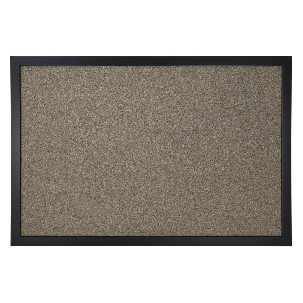 Ensure papers, flyers, memos and to-do lists are hung and easy to see with this Office Depot Brand Cork Bulletin Board. The cork provides the strength needed to hold your items when they are attached with pushpins. The sleek frame delivers a professional, organized appearance to your space.  Sturdy and strong cork bulletin board material. Provides a reliable hold on pushpins and tacks, so you can hang up important flyers, photos and documents.  Comes with mounting hardware.  MDF frame boasts a black finish for a sleek appearance.  Cork bulletin board measures 18in x 24in.  Forest Stewardship Council (FSC) certified - all the wood or paper in the product comes from reclaimed (re-used) material.