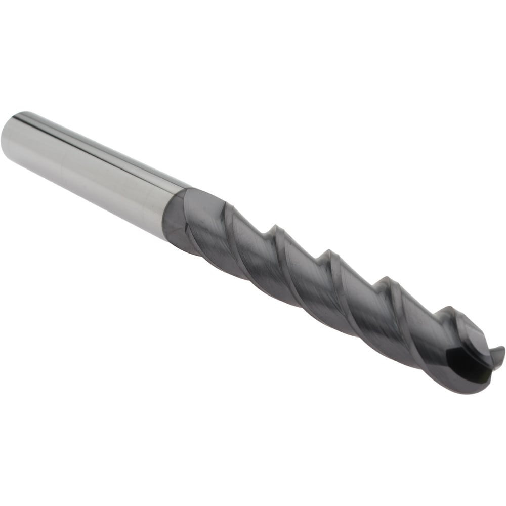 Accupro 14788664 Ball End Mill: 0.5" Dia, 3" LOC, 3 Flute, Solid Carbide