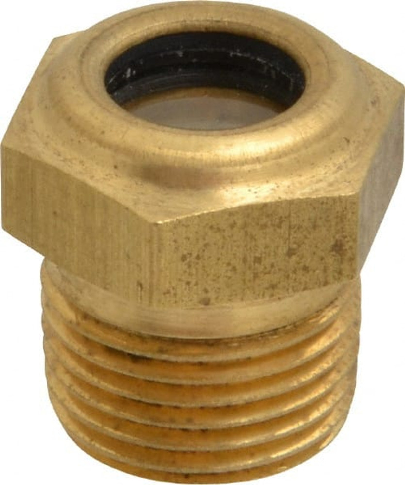 LDI Industries LSP151-03-01 7/16" Sight Diam, 3/8" Thread, 0.88" OAL, Low Pressure Pipe Thread Lube Sight with Reflector Sight Glass & Flow Sight