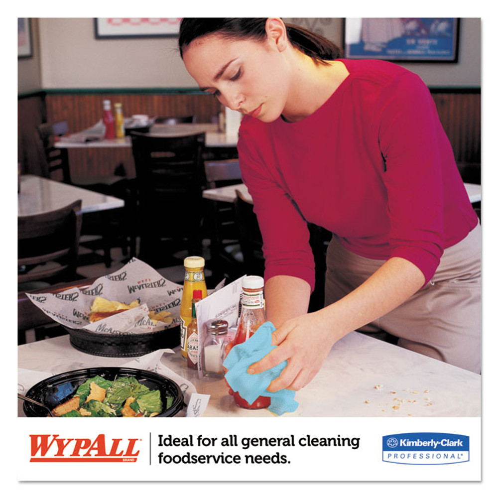KIMBERLY-CLARK PROFESSIONAL WypAll® 05927 X70 Foodservice Towels, 1/4 Fold, 12.5 x 23.5, Unscented, Blue, 300/Carton