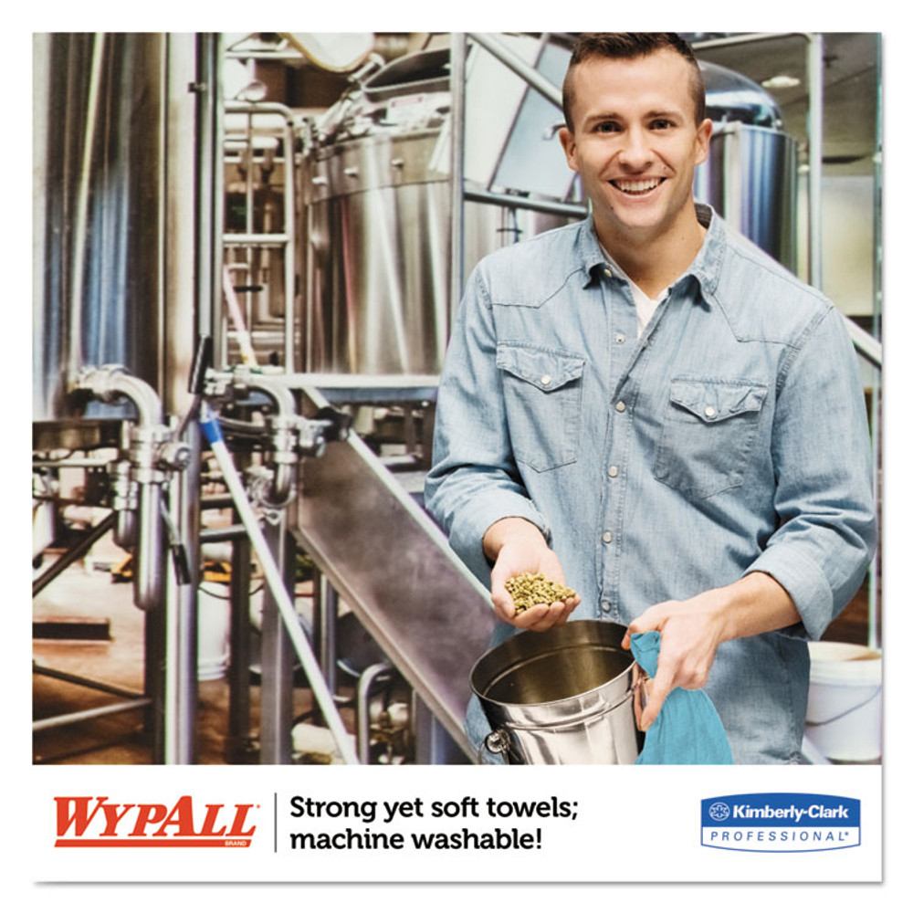 KIMBERLY-CLARK PROFESSIONAL WypAll® 05927 X70 Foodservice Towels, 1/4 Fold, 12.5 x 23.5, Unscented, Blue, 300/Carton