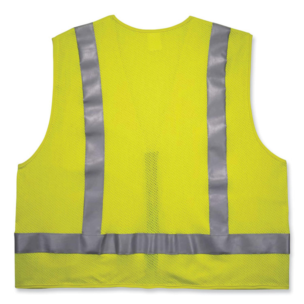 TENACIOUS HOLDINGS, INC. ergodyne® 21489 GloWear 8262FRZ Class 2 FR Surveyor Zip Vest, Tencel/Modacrylic/Para-aramid/Kevlar, 4X-Large/5X-Large, Lime
