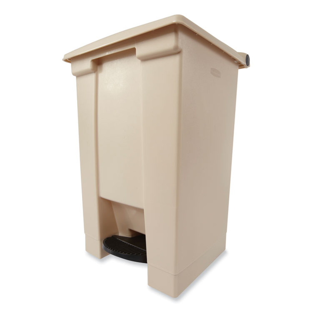RUBBERMAID COMMERCIAL PROD. 6144 BEI Indoor Utility Step-On Waste Container, 12 gal, Plastic, Beige