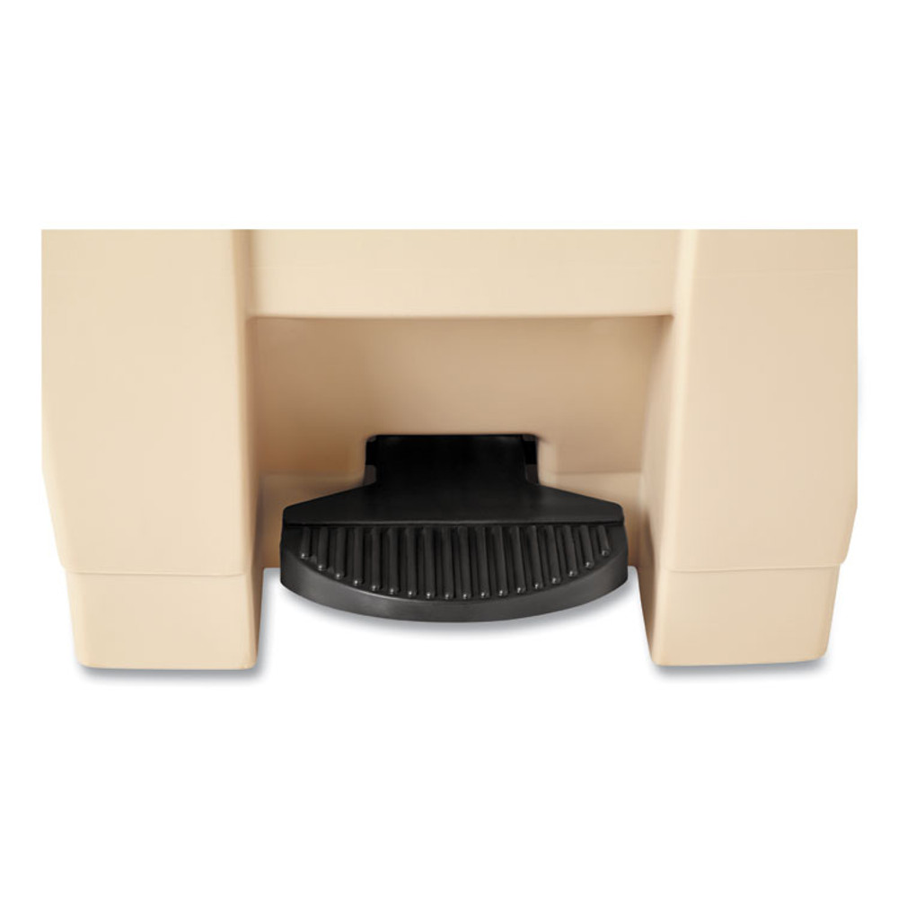 RUBBERMAID COMMERCIAL PROD. 6144 BEI Indoor Utility Step-On Waste Container, 12 gal, Plastic, Beige
