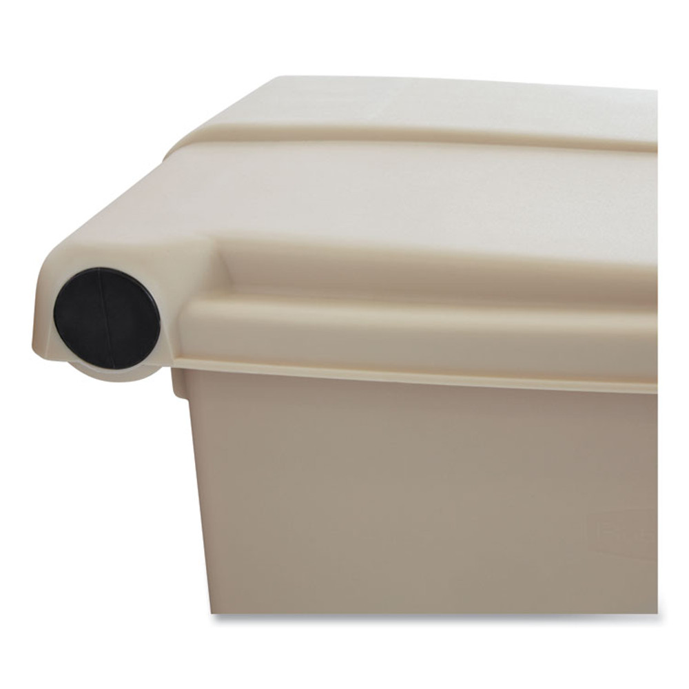 RUBBERMAID COMMERCIAL PROD. 6144 BEI Indoor Utility Step-On Waste Container, 12 gal, Plastic, Beige