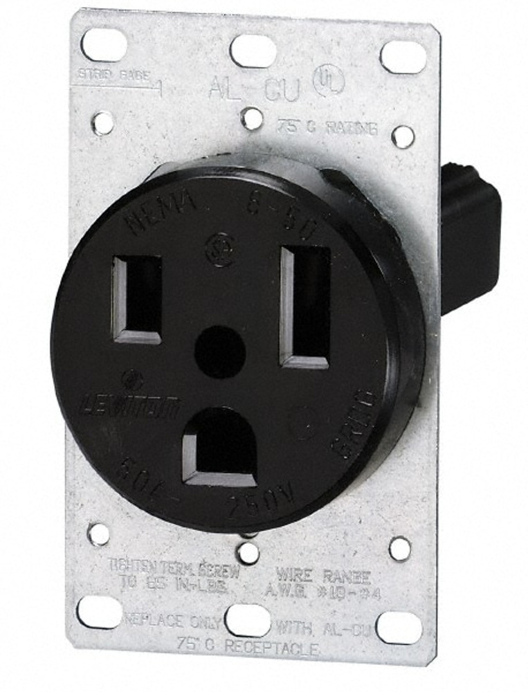 Leviton 8430 Straight Blade Single Receptacle: NEMA 15-30R, 30 Amps, Self-Grounding