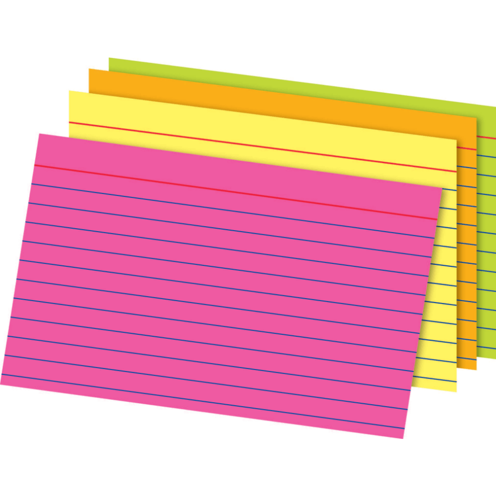 OFFICE DEPOT OD99755  Brand Glow Index Cards, 4in x 6in, Assorted Colors, Pack Of 100