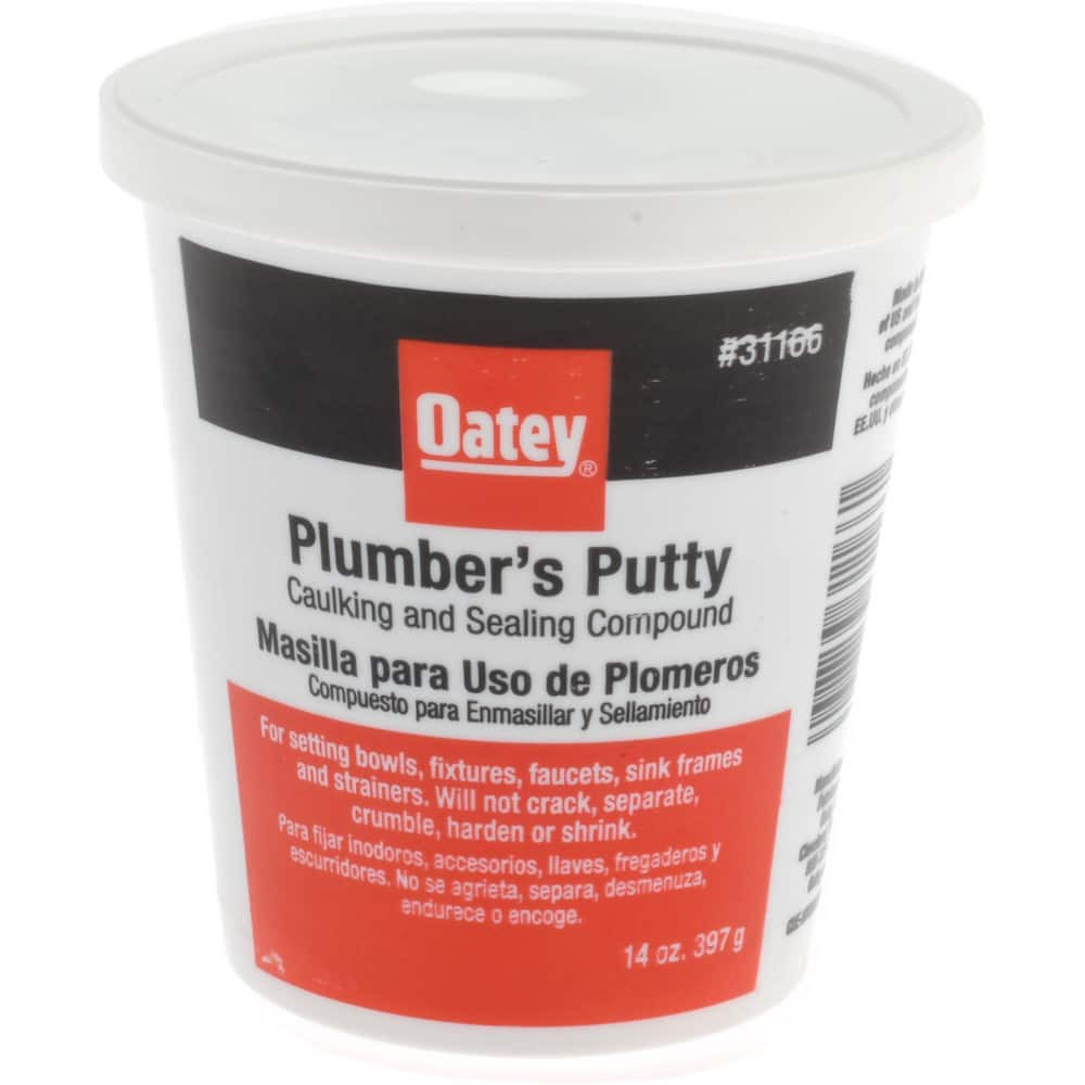 Oatey 31166 Putty; Type: Plumber's Putty ; Container Size: 14 oz. ; For Use With: & Strainer Baskets; Frames; faucets ; Color: Silver ; PSC Code: 8040 ; Product Service Code: 8040