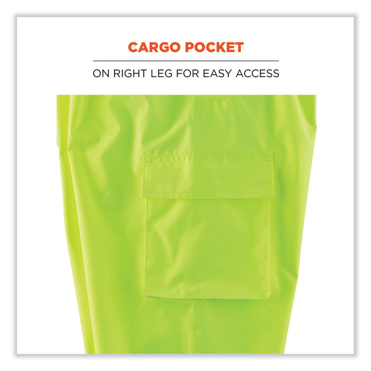TENACIOUS HOLDINGS, INC. ergodyne® 25013 GloWear 8918BK Class E Hi-Vis Rain Bibs Black Bottom, Medium, Lime